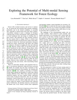Exploring the Potential of Multi-modal Sensing Framework for Forest
  Ecology