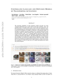 Controlling Language and Diffusion Models by Transporting Activations