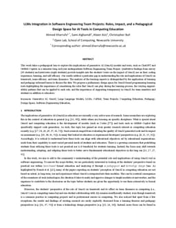 LLMs Integration in Software Engineering Team Projects: Roles, Impact,
  and a Pedagogical Design Space for AI Tools in Computing Education