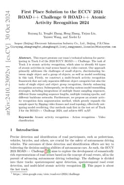 First Place Solution to the ECCV 2024 ROAD++ Challenge @ ROAD++ Atomic
  Activity Recognition 2024