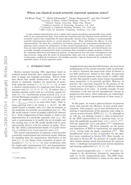 When can classical neural networks represent quantum states?