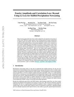 Fourier Amplitude and Correlation Loss: Beyond Using L2 Loss for
  Skillful Precipitation Nowcasting
