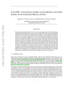 FlexTSF: A Universal Forecasting Model for Time Series with Variable
  Regularities