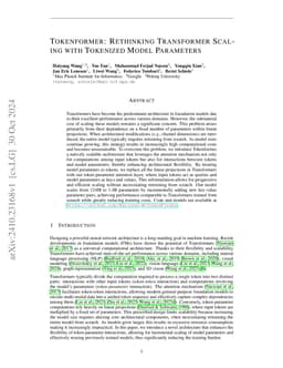 TokenFormer: Rethinking Transformer Scaling with Tokenized Model Parameters