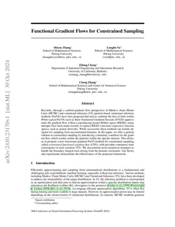Functional Gradient Flows for Constrained Sampling