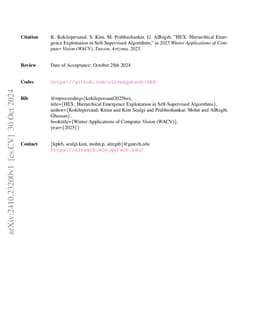 HEX: Hierarchical Emergence Exploitation in Self-Supervised Algorithms