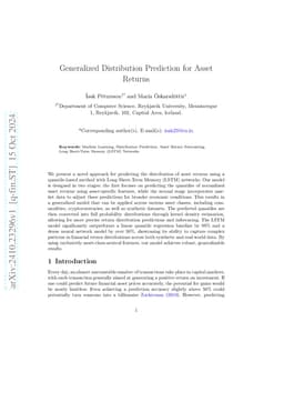 Generalized Distribution Prediction for Asset Returns