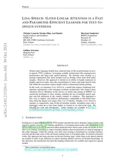 Lina-Speech: Gated Linear Attention is a Fast and Parameter-Efficient
  Learner for text-to-speech synthesis