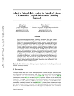 Adaptive Network Intervention for Complex Systems: A Hierarchical Graph
  Reinforcement Learning Approach