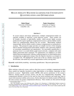 Multi-fidelity Machine Learning for Uncertainty Quantification and
  Optimization