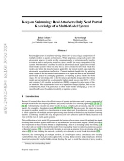 Keep on Swimming: Real Attackers Only Need Partial Knowledge of a
  Multi-Model System