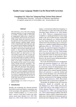 Smaller Large Language Models Can Do Moral Self-Correction