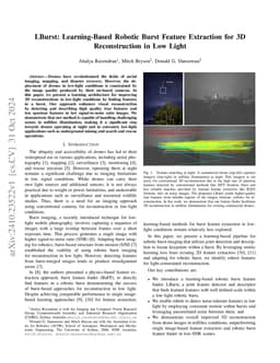 LBurst: Learning-Based Robotic Burst Feature Extraction for 3D
  Reconstruction in Low Light