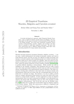 2D Empirical Transforms. Wavelets, Ridgelets and Curvelets revisited