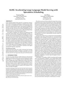ALISE: Accelerating Large Language Model Serving with Speculative
  Scheduling