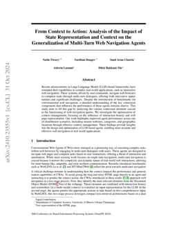 From Context to Action: Analysis of the Impact of State Representation
  and Context on the Generalization of Multi-Turn Web Navigation Agents
