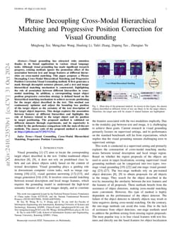 Phrase Decoupling Cross-Modal Hierarchical Matching and Progressive
  Position Correction for Visual Grounding