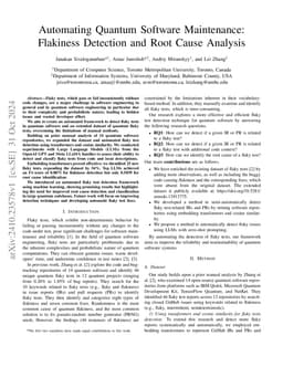 Automating Quantum Software Maintenance: Flakiness Detection and Root
  Cause Analysis