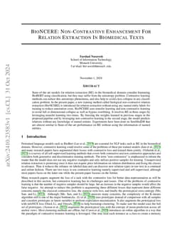 BioNCERE: Non-Contrastive Enhancement For Relation Extraction In
  Biomedical Texts