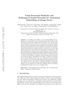Using Structural Similarity and Kolmogorov-Arnold Networks for Anatomical Embedding of Cortical Folding Patterns