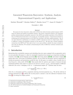Linearized Wasserstein Barycenters: Synthesis, Analysis, Representational Capacity, and Applications