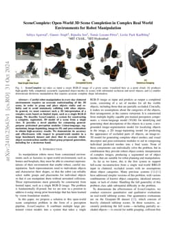 SceneComplete: Open-World 3D Scene Completion in Complex Real World
  Environments for Robot Manipulation
