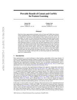 Provable Benefit of Cutout and CutMix for Feature Learning