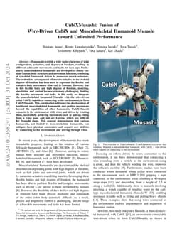 CubiXMusashi: Fusion of Wire-Driven CubiX and Musculoskeletal Humanoid
  Musashi toward Unlimited Performance