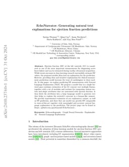 EchoNarrator: Generating natural text explanations for ejection fraction
  predictions