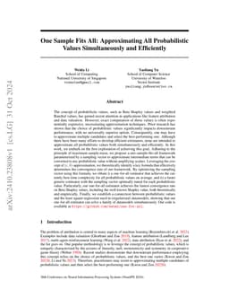 One Sample Fits All: Approximating All Probabilistic Values
  Simultaneously and Efficiently