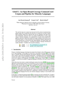 GlotCC: An Open Broad-Coverage CommonCrawl Corpus and Pipeline for Minority Languages