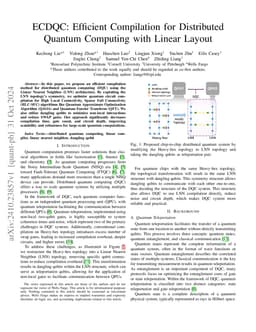 ECDQC: Efficient Compilation for Distributed Quantum Computing with
  Linear Layout