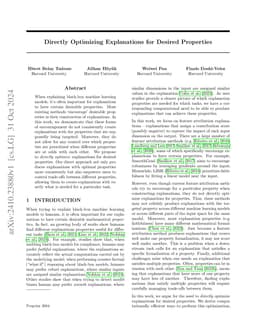 Directly Optimizing Explanations for Desired Properties