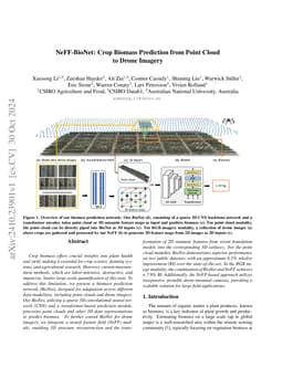 NeFF-BioNet: Crop Biomass Prediction from Point Cloud to Drone Imagery