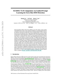 EZ-HOI: VLM Adaptation via Guided Prompt Learning for Zero-Shot HOI
  Detection