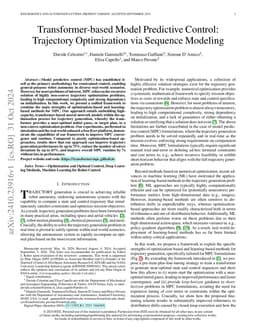 Transformer-based Model Predictive Control: Trajectory Optimization via
  Sequence Modeling