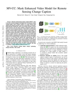 MV-CC: Mask Enhanced Video Model for Remote Sensing Change Caption