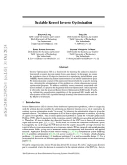 Scalable Kernel Inverse Optimization