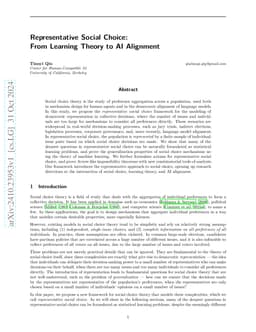 Representative Social Choice: From Learning Theory to AI Alignment