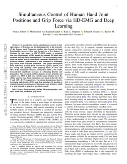 Simultaneous Control of Human Hand Joint Positions and Grip Force via
  HD-EMG and Deep Learning