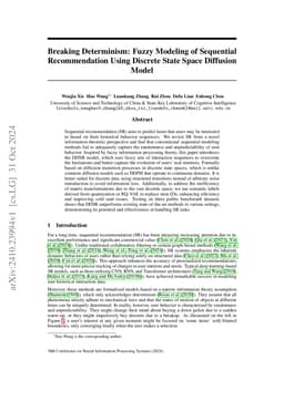 Breaking Determinism: Fuzzy Modeling of Sequential Recommendation Using
  Discrete State Space Diffusion Model