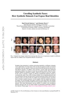 Unveiling Synthetic Faces: How Synthetic Datasets Can Expose Real
  Identities
