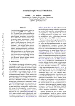 Joint Training for Selective Prediction