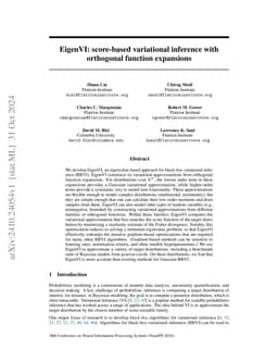 EigenVI: score-based variational inference with orthogonal function
  expansions