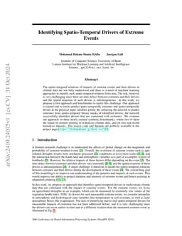 Identifying Spatio-Temporal Drivers of Extreme Events