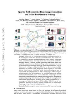 Sparsh: Self-supervised touch representations for vision-based tactile
  sensing