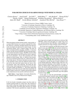 Parameter choices in HaarPSI for IQA with medical images