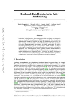 Benchmark Data Repositories for Better Benchmarking