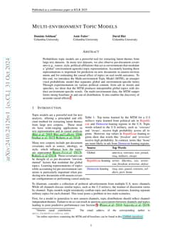 Multi-environment Topic Models