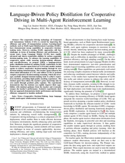 Language-Driven Policy Distillation for Cooperative Driving in
  Multi-Agent Reinforcement Learning